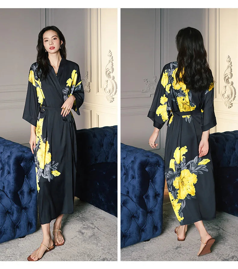 Ensemble de salon en satin kimono The Empress