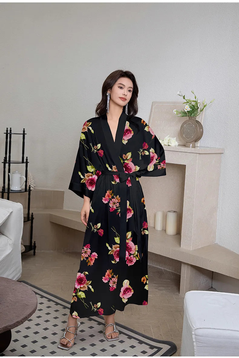 Ensemble de salon en satin kimono The Empress