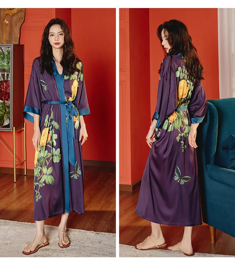 Ensemble de salon en satin kimono The Empress