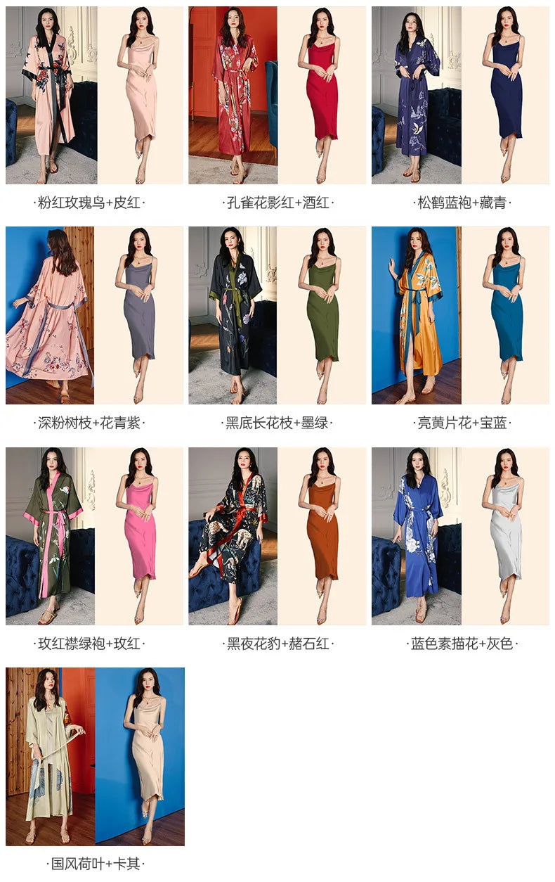 Ensemble de salon en satin kimono The Empress
