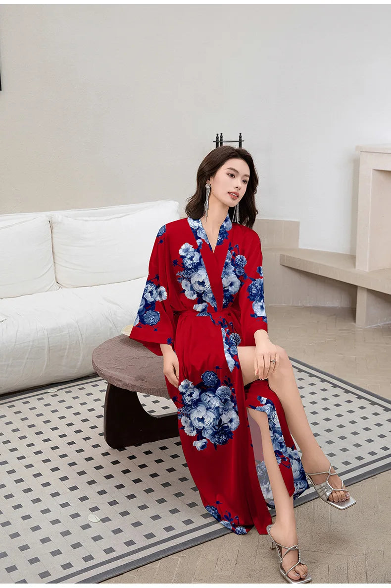 Ensemble de salon en satin kimono The Empress