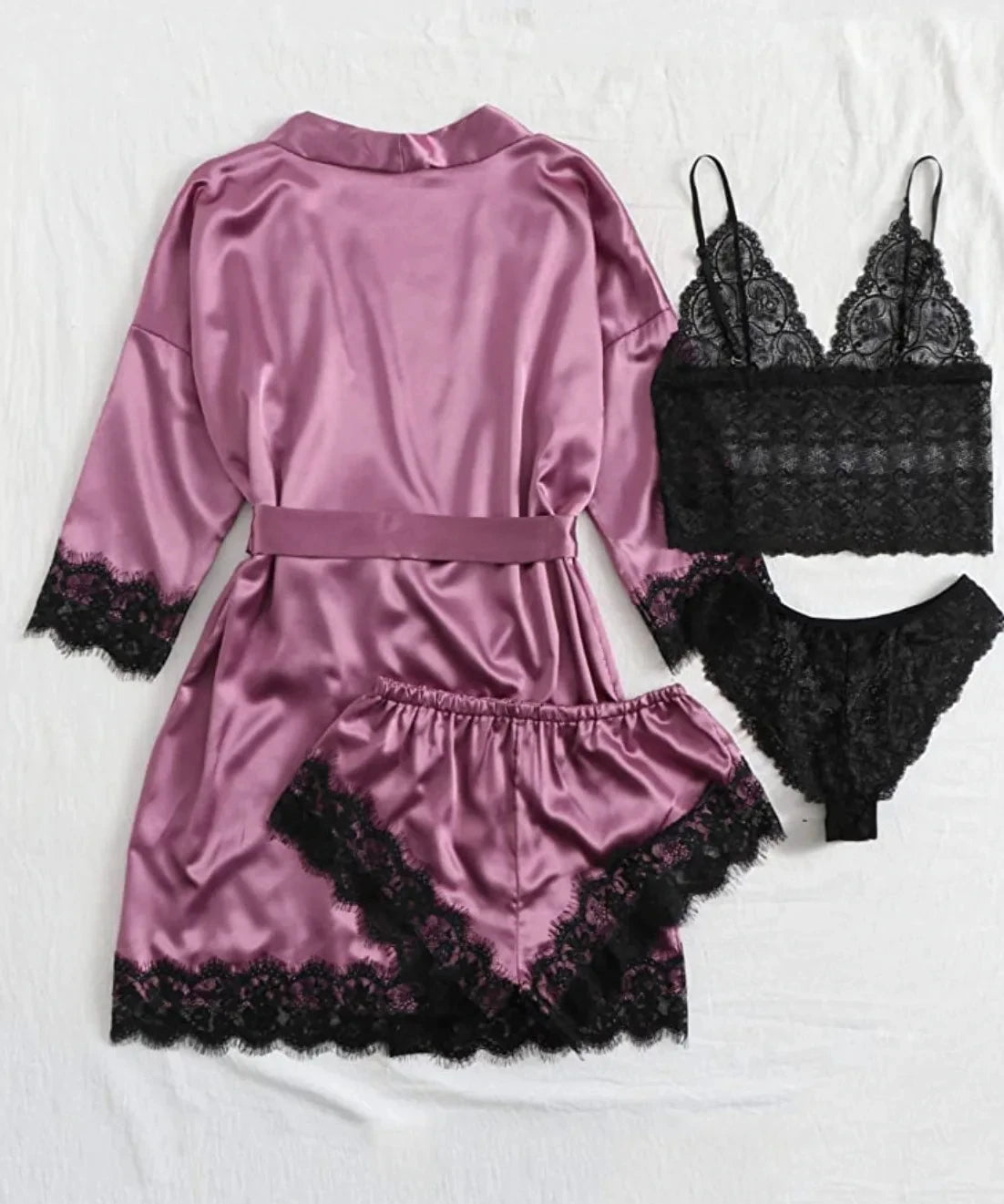 Pyjama tendance pour femme, imprimé, sexy, bordure en dentelle, imitation soie, satin, doux pour la peau, confortable, vêtements de détente, pyjama sexy