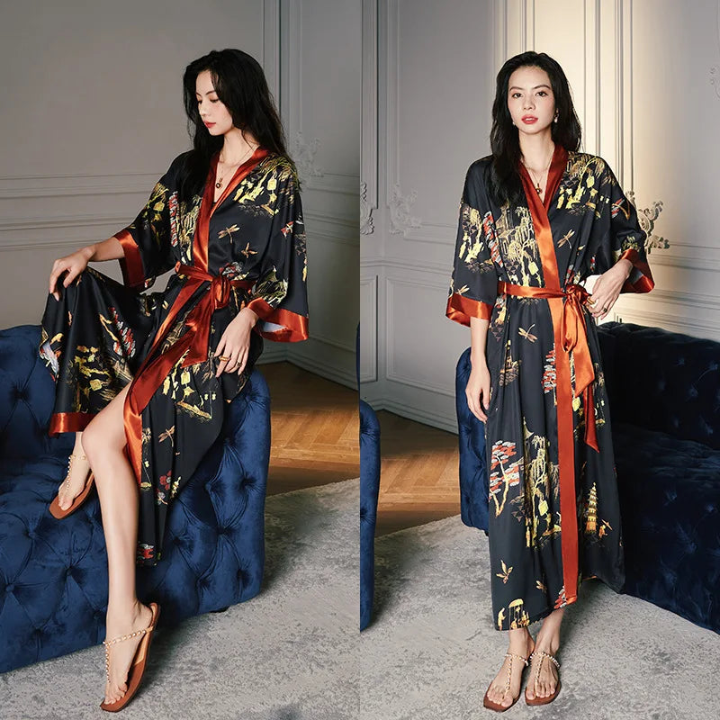 Ensemble de salon en satin kimono The Empress