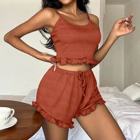 Pyjama sexy en dentelle sans manches pour femme, doux et confortable, col en V, chemise de nuit en satin