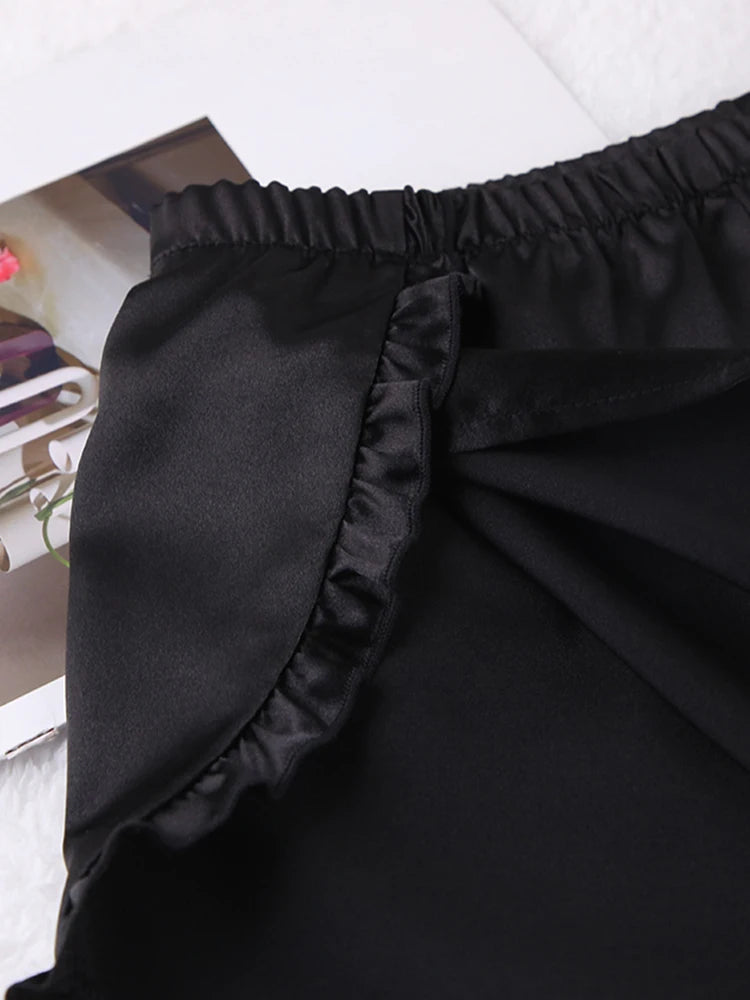 Ensembles de pyjama en dentelle patchwork avec soutien-gorge et sous-vêtements sexy en satin pour femme, 3 pièces, vêtements de nuit, peignoirs, 2023