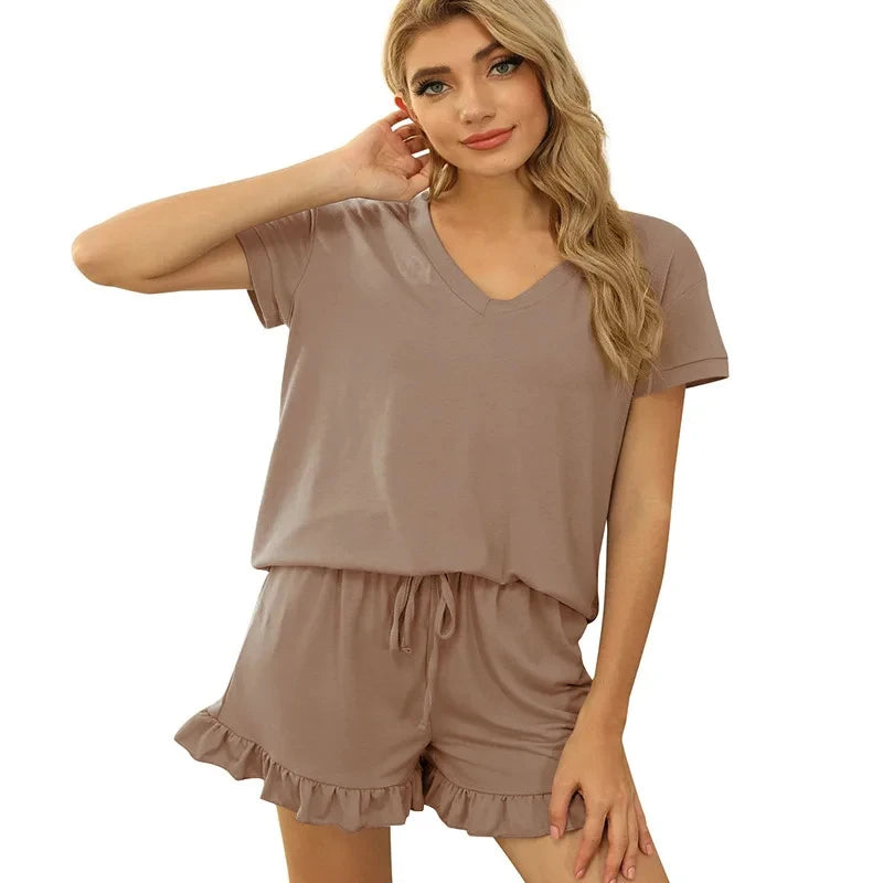 Pyjama sexy en dentelle sans manches pour femme, doux et confortable, col en V, chemise de nuit en satin