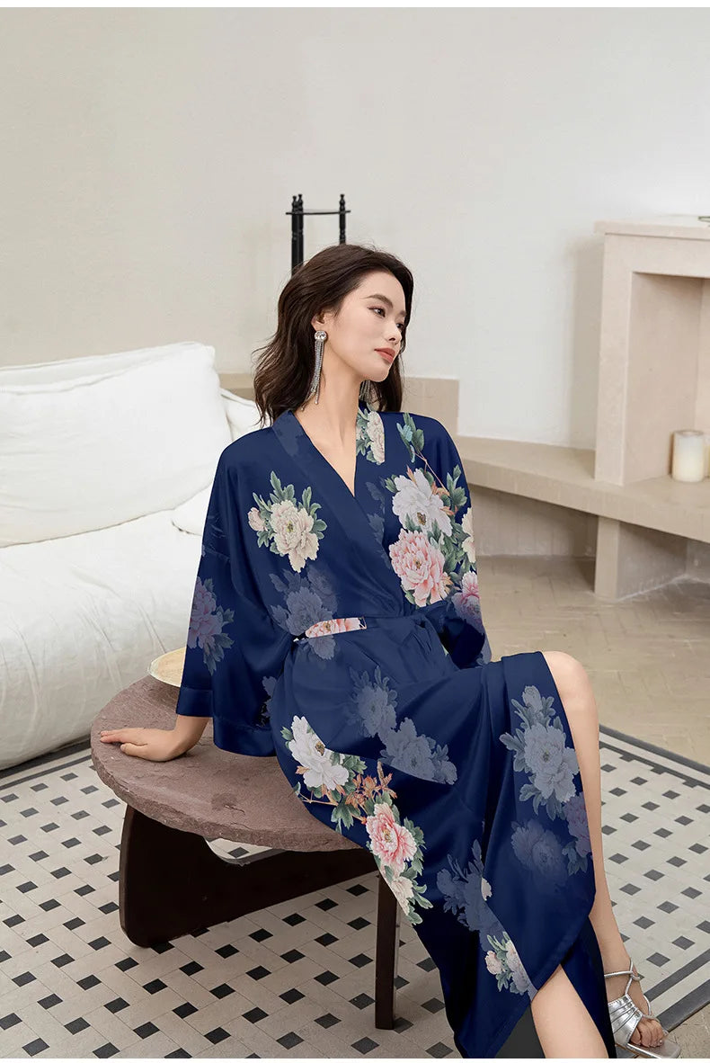 Ensemble de salon en satin kimono The Empress