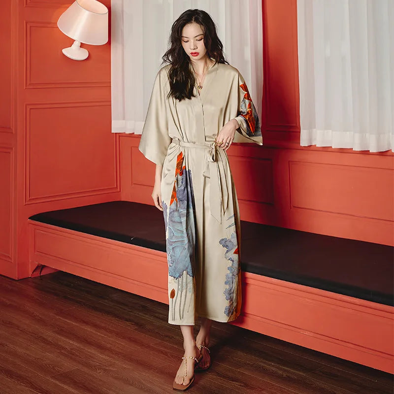 Ensemble de salon en satin kimono The Empress