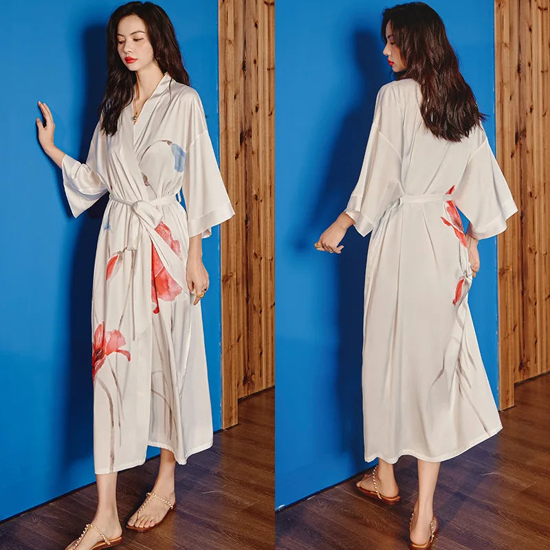 Ensemble de salon en satin kimono The Empress