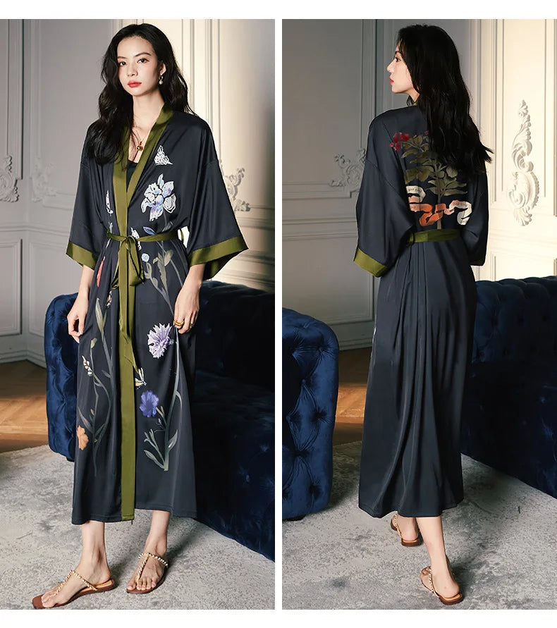 Ensemble de salon en satin kimono The Empress