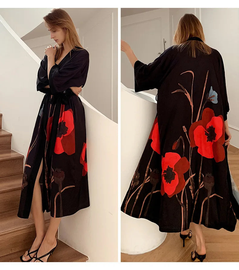 Ensemble de salon en satin kimono The Empress