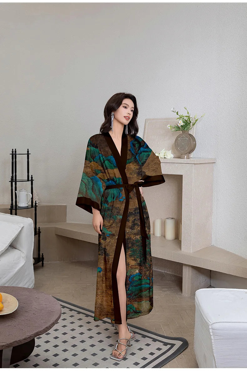 Ensemble de salon en satin kimono The Empress