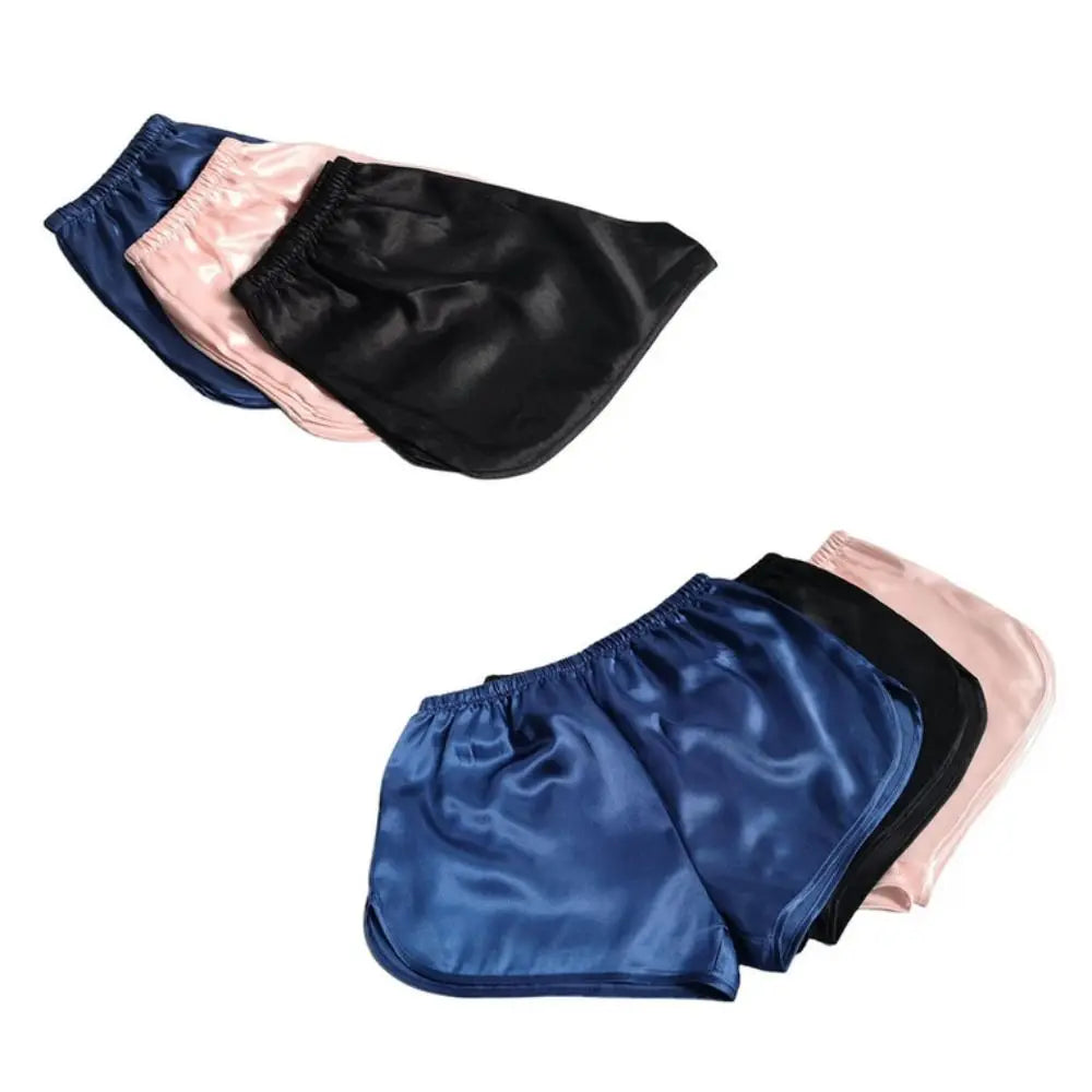 Pyjama sans manches en satin de soie, col en V, ample, caraco, short, chemise de nuit, vêtements de maison, ensembles de vêtements de nuit en soie glacée, été, femme