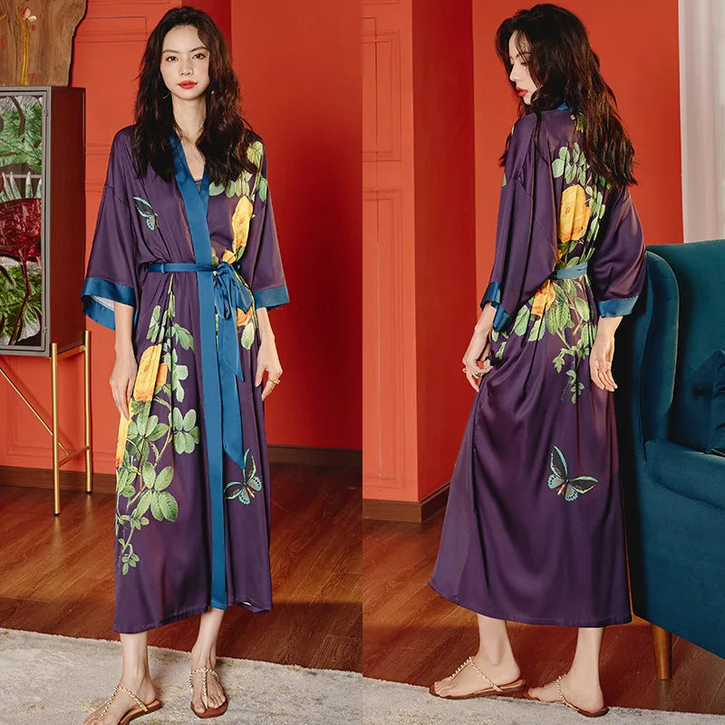 Ensemble de salon en satin kimono The Empress