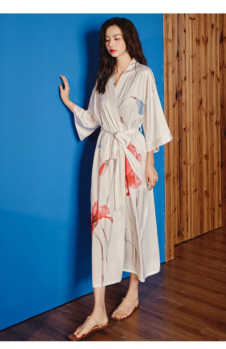 Ensemble de salon en satin kimono The Empress