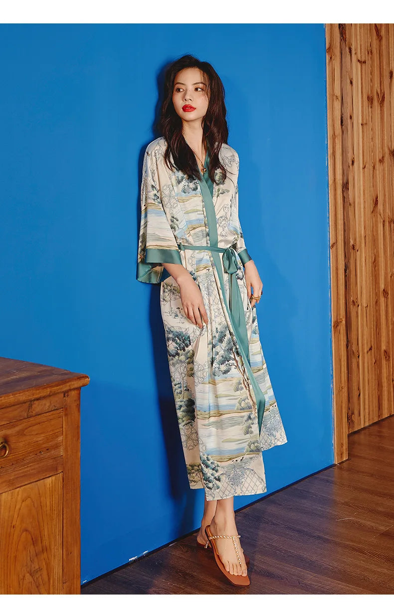 Ensemble de salon en satin kimono The Empress