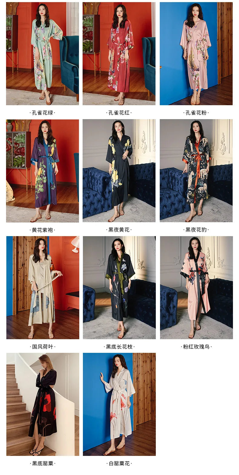 Ensemble de salon en satin kimono The Empress