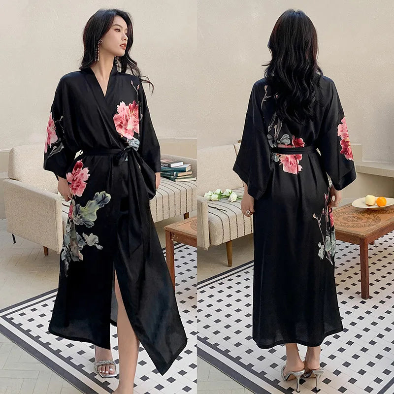 Ensemble de salon en satin kimono The Empress