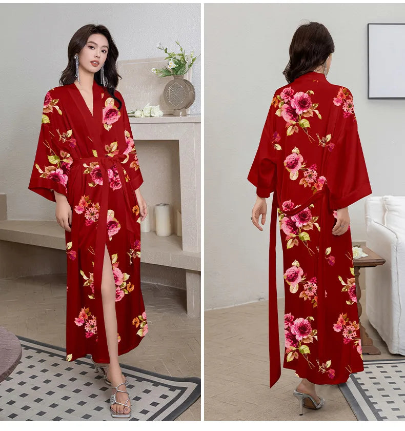 Ensemble de salon en satin kimono The Empress