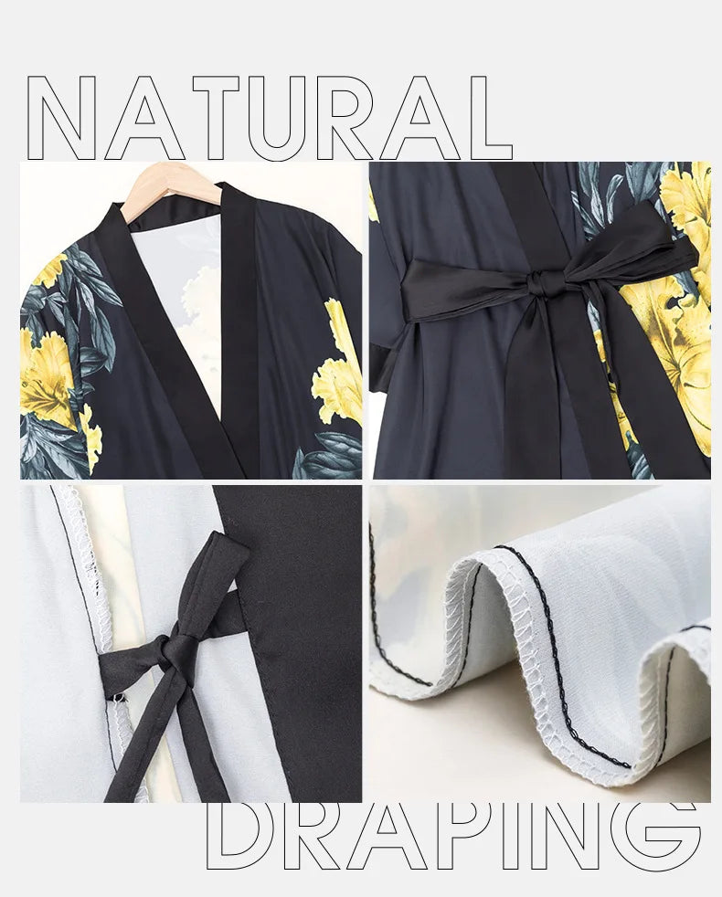 Ensemble de salon en satin kimono The Empress