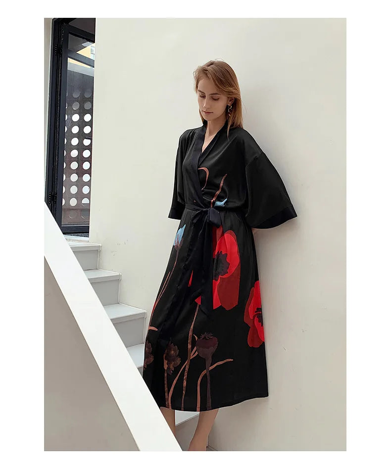 Ensemble de salon en satin kimono The Empress