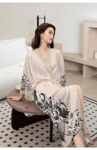 Ensemble de salon en satin kimono The Empress