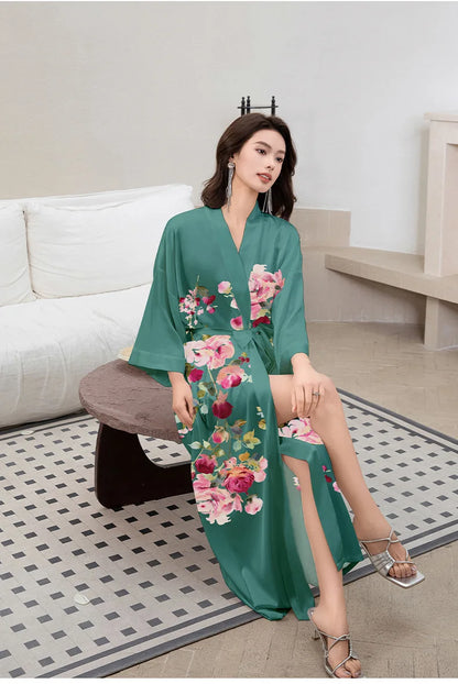 Ensemble de salon en satin kimono The Empress