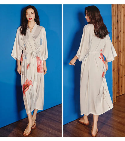 Ensemble de salon en satin kimono The Empress
