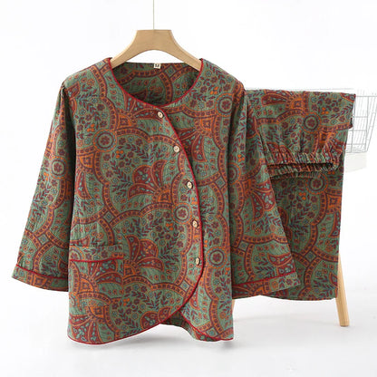 Pyjama 2 pièces pour femme, 100 % coton, vêtements de maison, collection printemps-automne 2024
