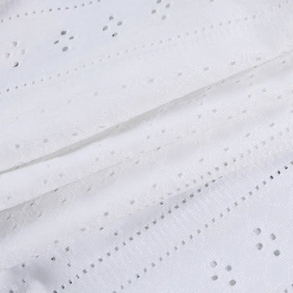 Pyjama d'été ajouré pour femme, haut à manches longues et short, ensemble 2 pièces