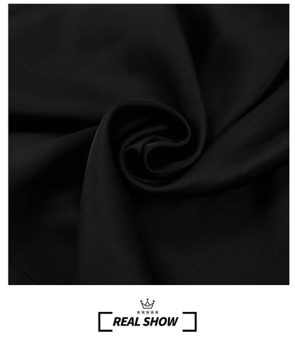 Ensemble de pyjama sexy à coupe basse pour femme, pantalon ample et décontracté à manches longues, en satin de soie uni, haut ajusté, 2 pièces