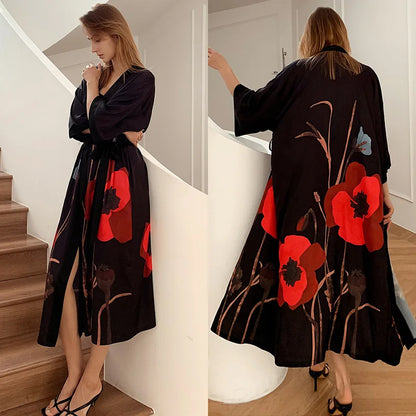 Ensemble de salon en satin kimono The Empress