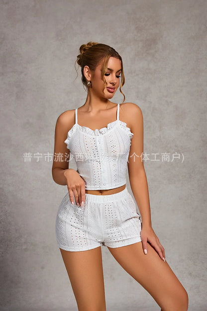 Pyjama femme avec pantalon, ensemble de vêtements de maison, ensemble de pyjama femme, costume de pyjama pour femmes, vêtements d'été, vêtements de nuit, short, chemise de nuit sexy