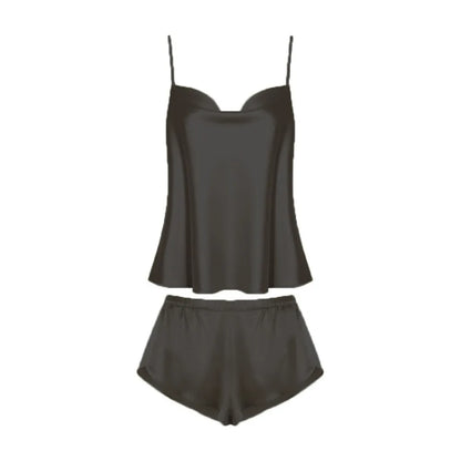 Pyjama sans manches en satin de soie, col en V, ample, caraco, short, chemise de nuit, vêtements de maison, ensembles de vêtements de nuit en soie glacée, été, femme