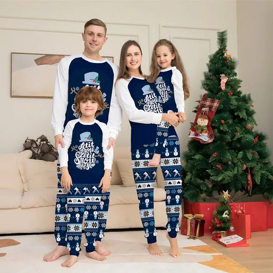 Pyjama de Noël assorti Blue Snow