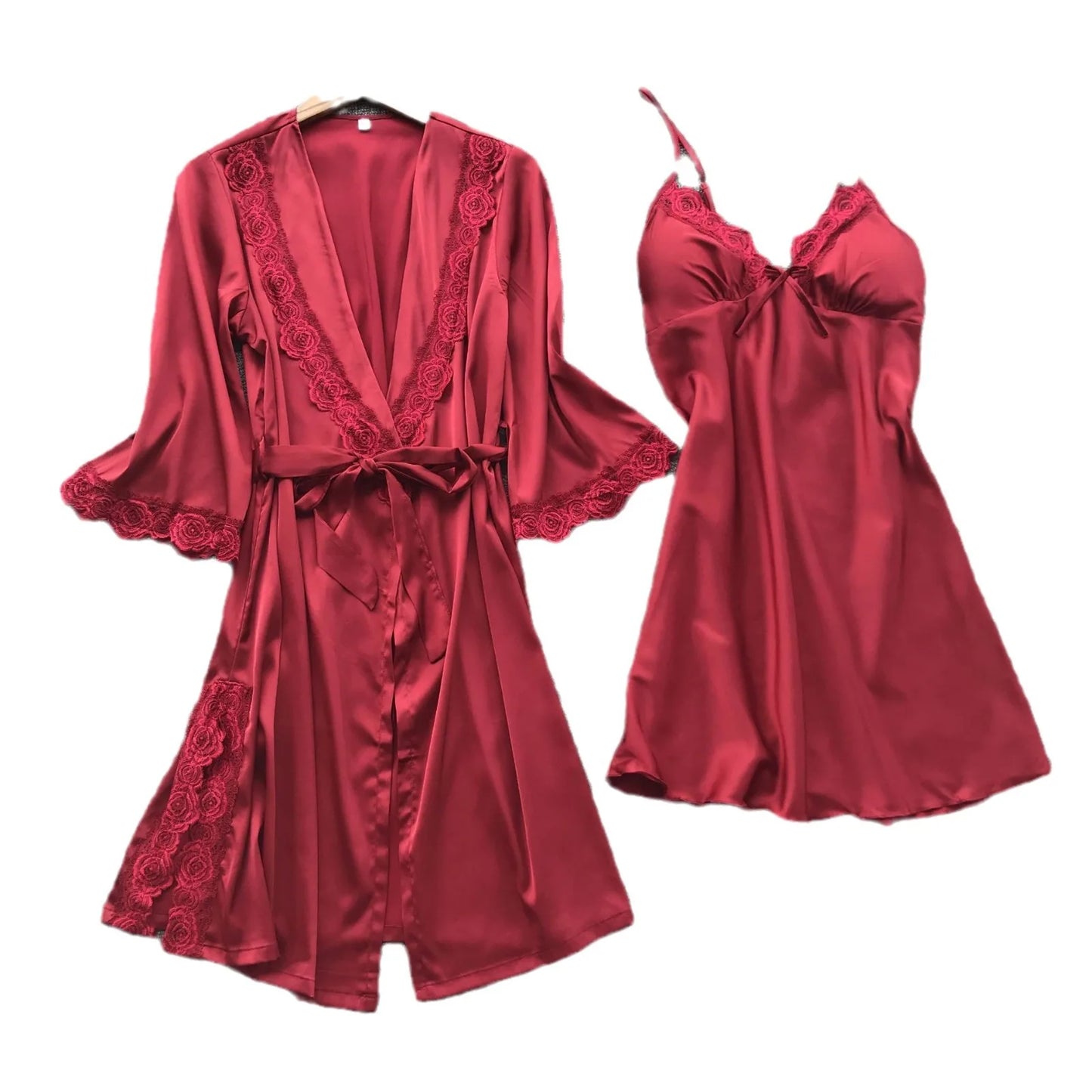 Ensemble pyjama d'été en imitation soie pour femme, tenue de nuit américaine, sous-vêtements