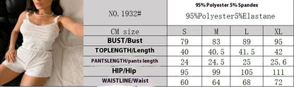 Été Nouvelles Dames Américaines Europe et les États-Unis Pyjamas Filles Dentelle Dentelle Camisole Haut Shorts Costume Sexy Loisirs Maison Vêtements