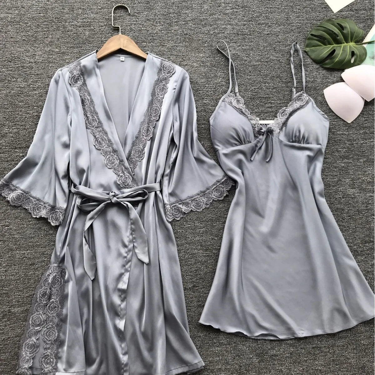 Ensemble pyjama d'été en imitation soie pour femme, tenue de nuit américaine, sous-vêtements